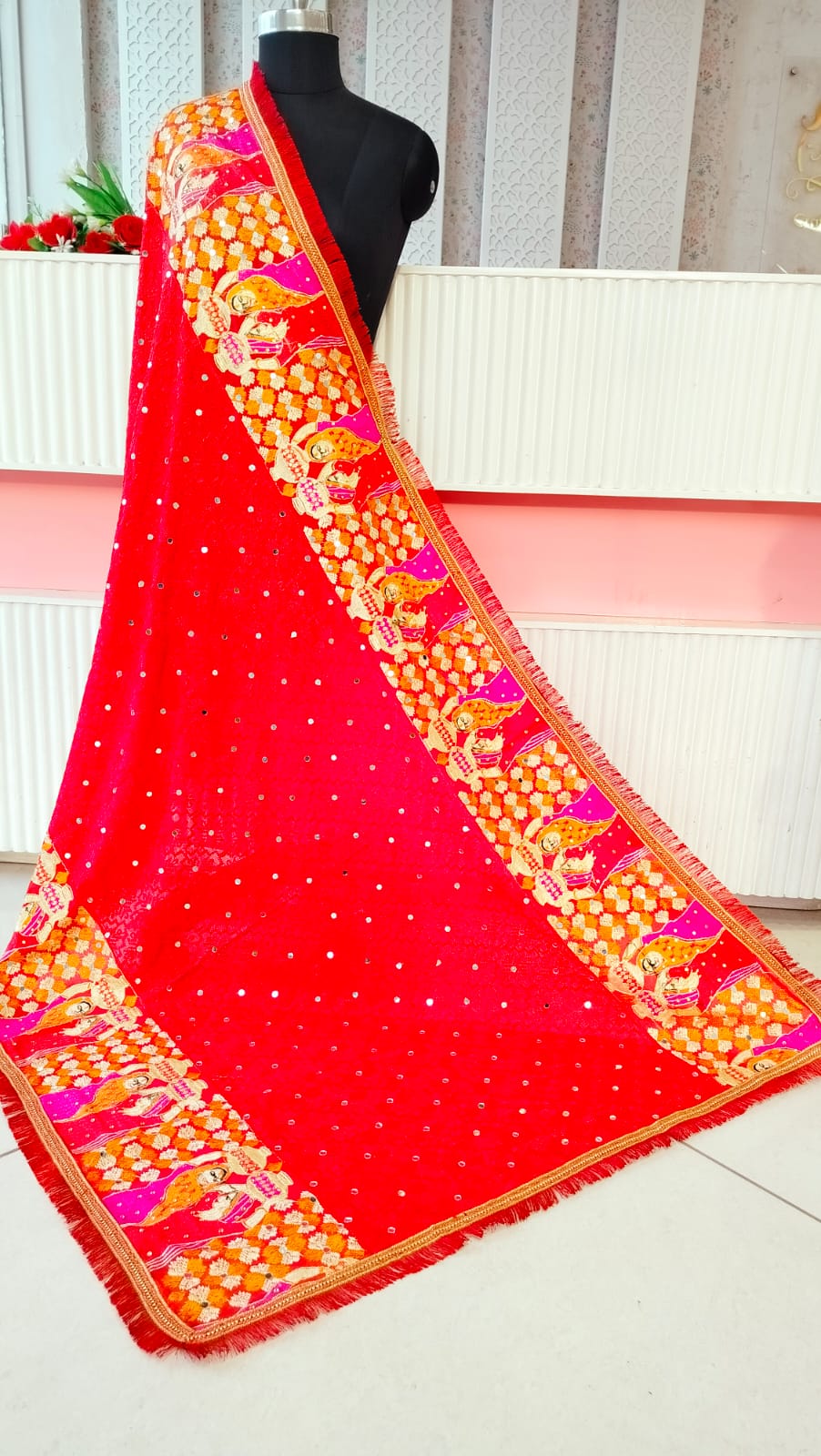 Bridal Zari Work Phulkari Printed Dupatta Catalog
